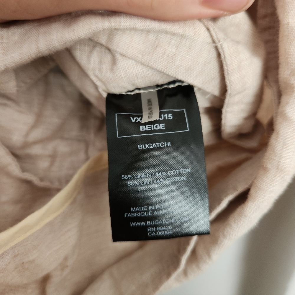 Bugatchi Linen Cotton Blend Cargo Lightweight Buttonfront Shirt Jacket XXL - Picture 7 of 7